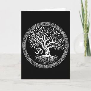 Carte Arbre de vie avec symbole Om Yoga Zen Méditation S