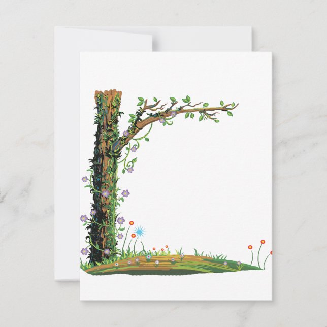 Carte Arbre de vignes florales côté gauche joli graphiqu (Devant)
