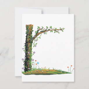 Carte Arbre de vignes florales côté gauche joli graphiqu