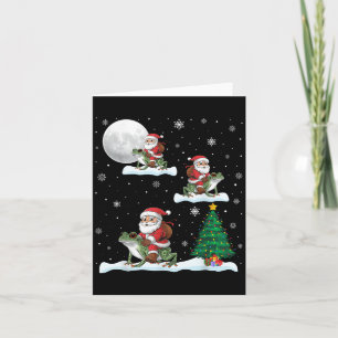 Carte Arbre d'éclairage de Noël Père Noël équitation Iso