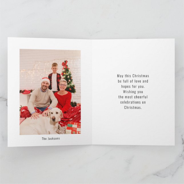 Carte Arbre d'hiver aux oiseaux rouges Noël minimaliste (Intérieur)