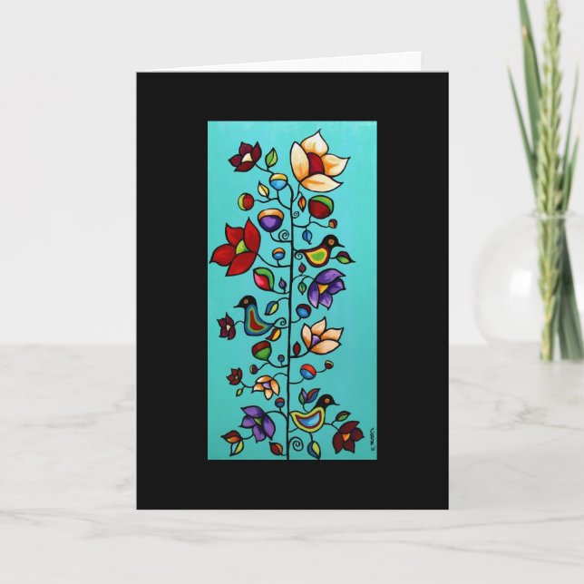 Carte "Arbre en Bleu Deux" par CatherineHayesArt (Devant)