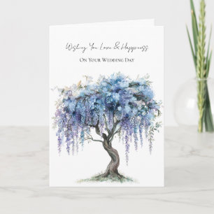 Carte Arbre Fleurissant Violet Romantique Mariage
