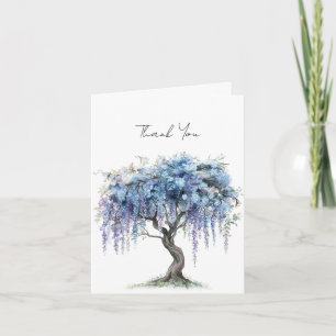 Carte Arbre Fleurissant Violet Romantique Mariage Remerc