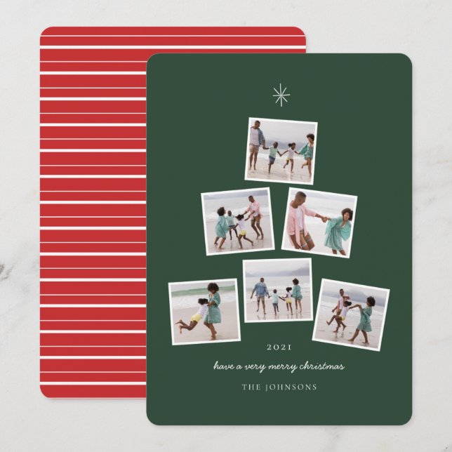 Carte Arbre photo de Noël (Devant / Derrière)