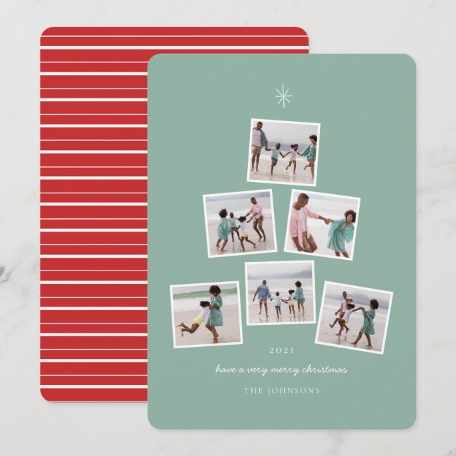 Carte Arbre photo de Noël (Devant / Derrière)