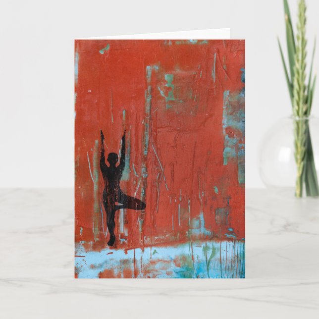 Carte Arbre Pose Yoga Girl Greeting Card (Devant)