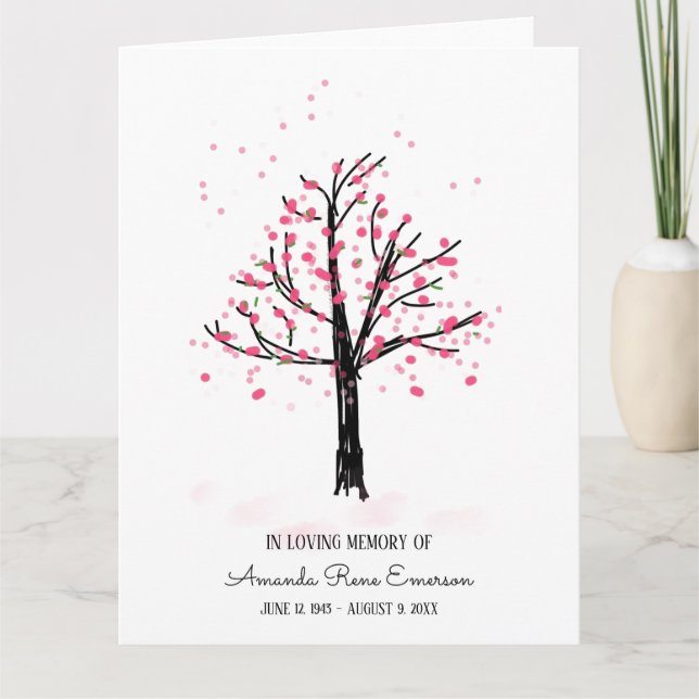 Carte Arbre rose En Fleur Dans La Sympathie Mémoire Amou (Devant)