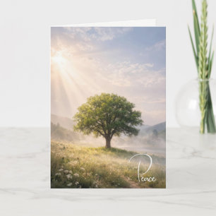 Carte Arbre Solitaire de la Sympathie avec Rayons de Sol