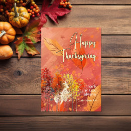 Carte Arbres à feuilles automnales Bible Verse Bon thank