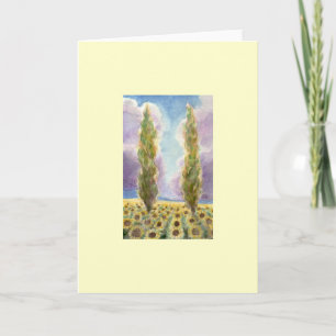 Carte Arbres de Cypress dans le domaine de tournesol