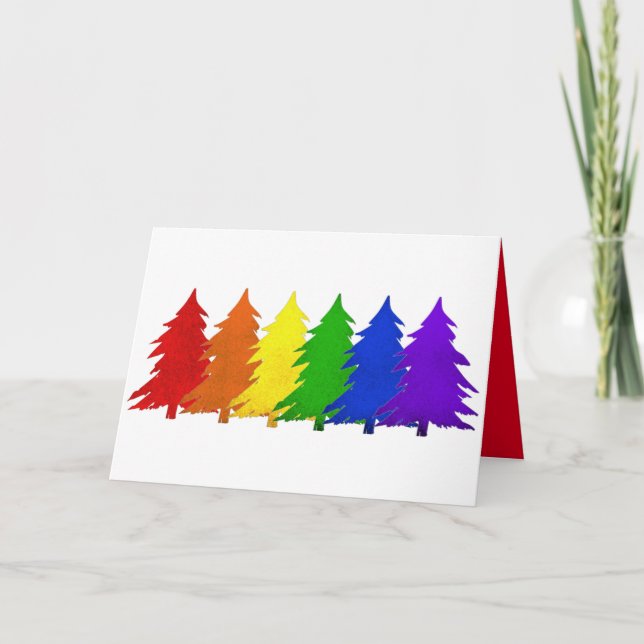 Carte Arbres de Noël arc en ciel Hommes (Devant)