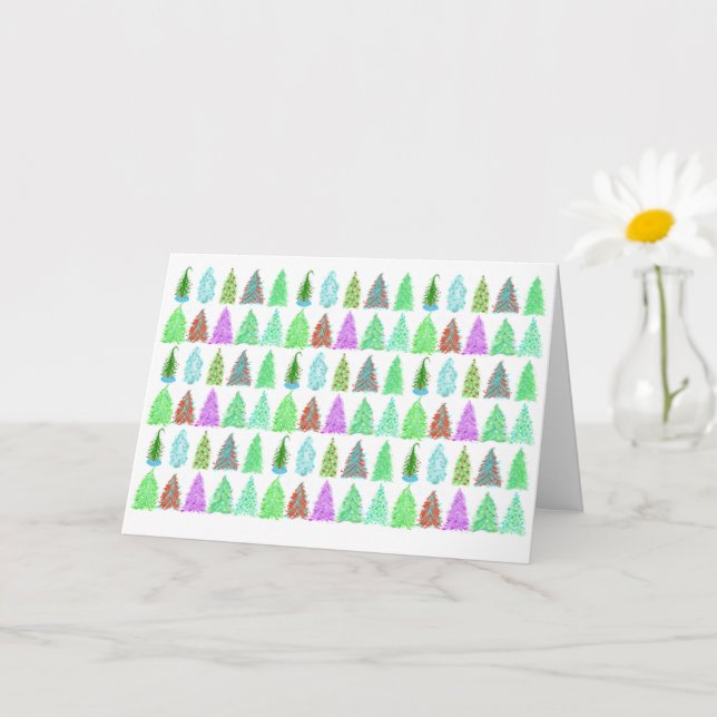 Carte Arbres de Noël !Carte de Noël (Petite plante)