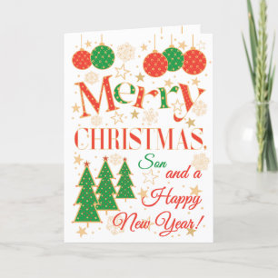 Carte Arbres de Noël et ornements pour son