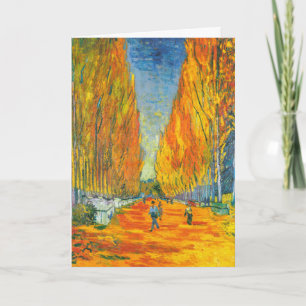 Carte Arbres de peuplier d'automne jaune doré Van Gogh V