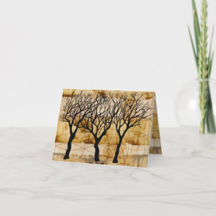 Carte Arbres d'hiver sur l'arrière - plan de sachet à