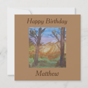 Carte Arbres du coucher du soleil Anniversaire Apparteme