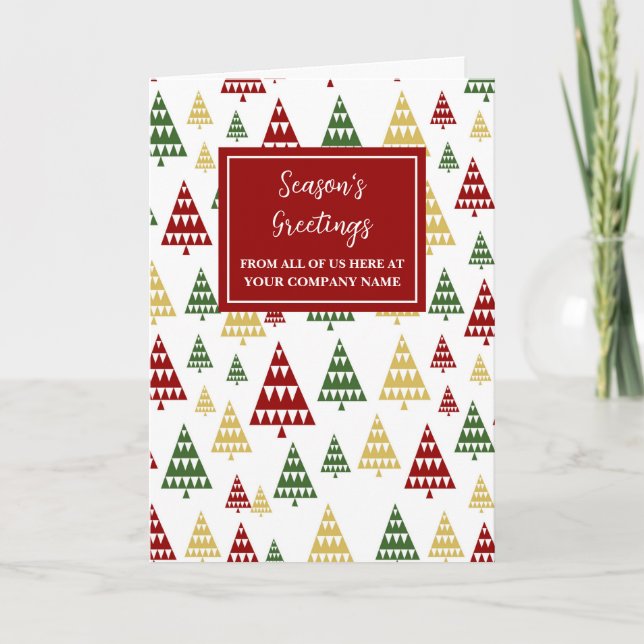 Carte Arbres modernes Fêtes de Noël d'entreprise (Devant)