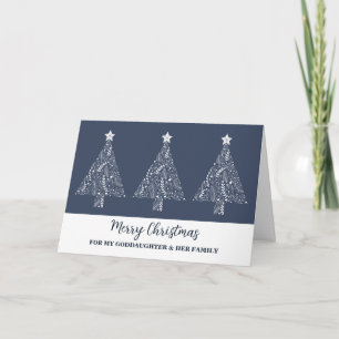 Carte Arbres modernes Godgirl & Famille Joyeux Noël
