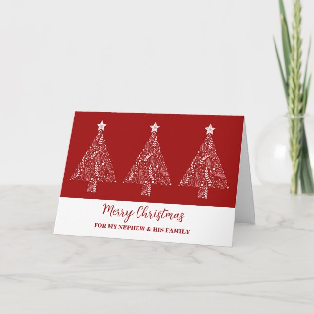 Carte Arbres modernes Nephew & Famille Joyeux Noël (Devant)