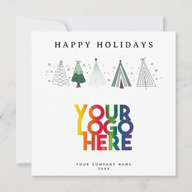 Carte Arbres Whimsical Vacances Logo d'entreprise Noël (Devant)