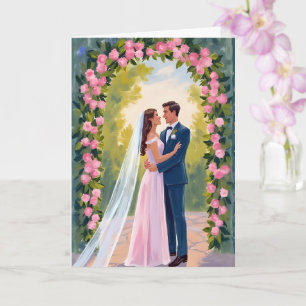 Carte Arc de jardin pour mariés Peinture de mariage fl