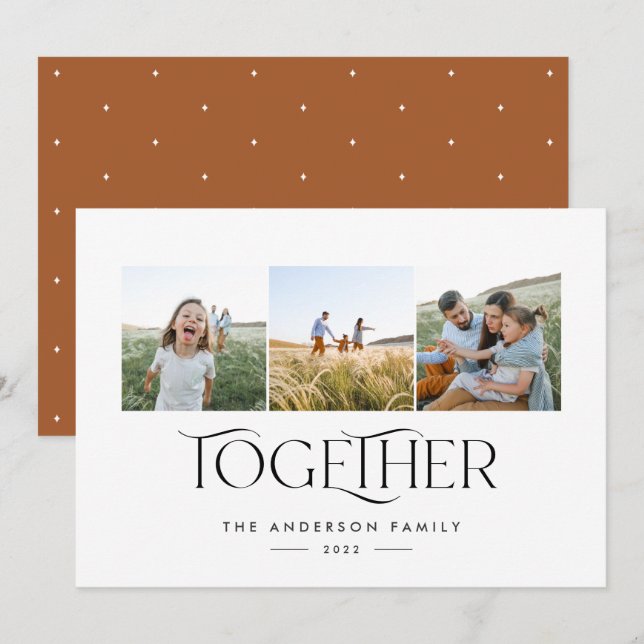 Carte Arc de rouille photo moderne 3 ensemble typographi (Devant / Derrière)