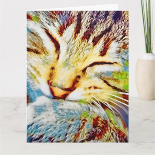 Carte Arc-en-ciel Chat Mignon Chat d'Art Moderne