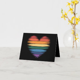 Carte Arc-en-ciel de fierté Impression de cœur LGBT Fier