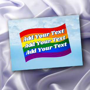 Carte Arc-en-ciel Flying LGBTQ Gay pride Texte personnal