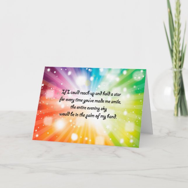Carte Arc-en-ciel heureux inspiré d'étoile de citation (Devant)