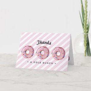 Carte Arc-en-ciel rose saupoudrer le Merci de Donut