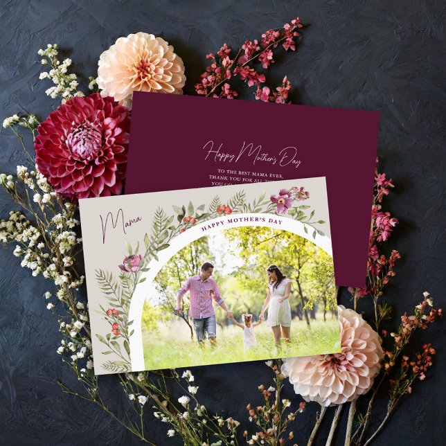 Carte Arc floral photo Bonne fête des mères maman (Créateur téléchargé)
