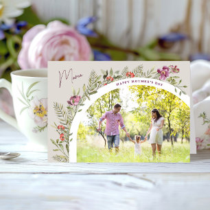 Carte Arc floral photo Bonne fête des mères maman