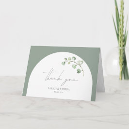 Carte Arc vert moderne Sage Arc Botanique Merci Mariage