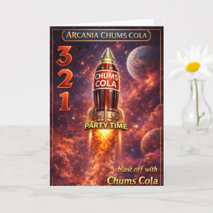 Carte Arcadia chum cola fusée lancement sci-fi anniversa