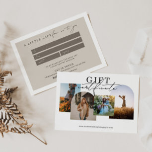 Carte Arch Photo Collage Photographie Certificat cadeau