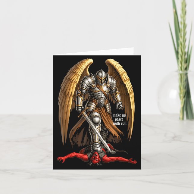 Carte Archangel Michael Faith Design Make No Peace With  (Devant)