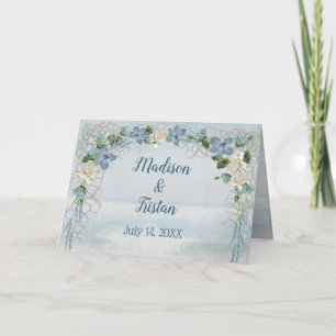 Carte Arche à fleurs mariages sur l'aquarelle océanique