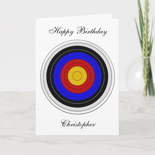 Carte Archery design Just Add Name Birthday (Devant)