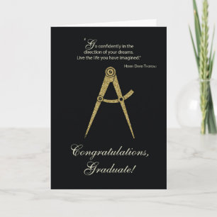 Carte Architect Graduation College Félicitations Noir