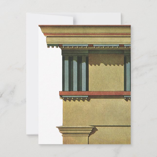 Carte Architecture Classique vintage, Temple Entablature (Devant)