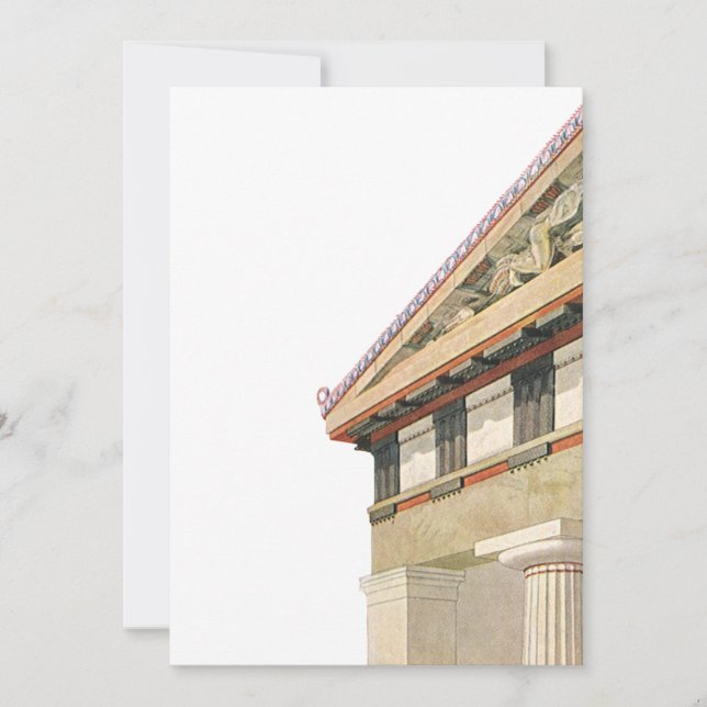 Carte Architecture grecque vintage, Temple d'Athéna (Devant)