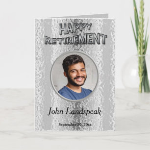 Carte Argent décoratif Métal 1 photo collage Retraite