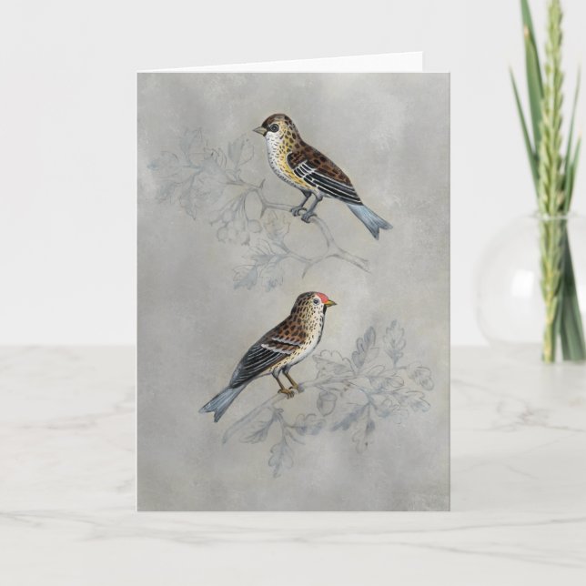 Carte Argent | Deux oiseaux (Devant)