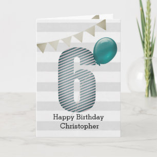 Carte Argent et bleu 6e anniversaire