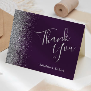 Carte Argent Parties scintillant Edge Purple Mariage Mer
