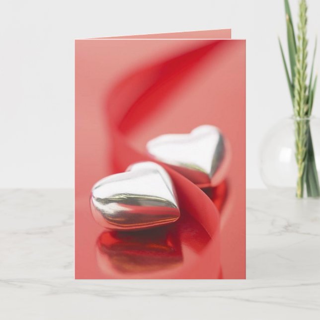 Carte argentée de coeurs (1) (Devant)