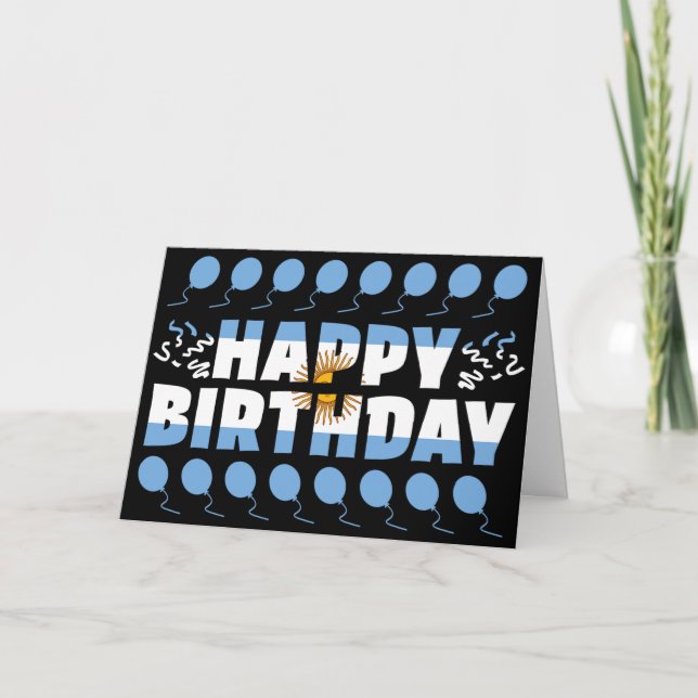 Carte Argentine Drapeau patriotique Anniversaire (Devant)