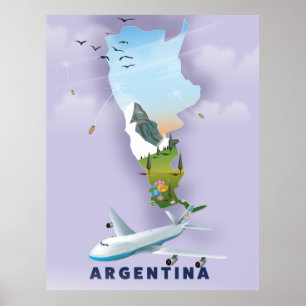 Carte Argentine poster Voyage